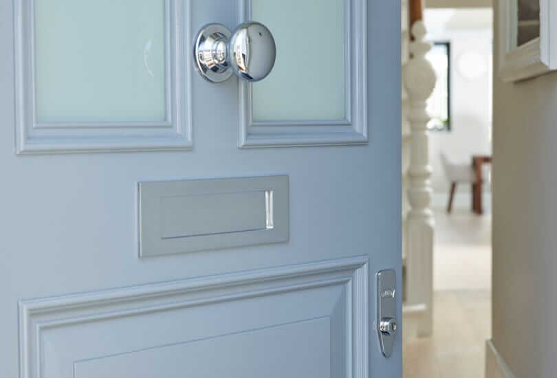 Banham door with chrome Banham door locks and door furniture